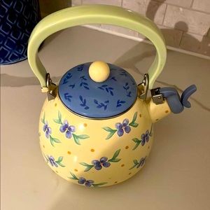 Pfaltzgraff summerbreeze whistling metal tea kettle